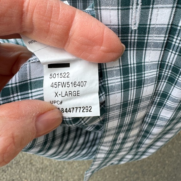 Mens Izod Green/White Button Down Long Sleeve Shirt size XL - Picture 5 of 7